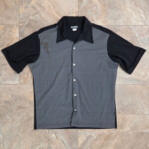 BC‎ Ethic Three Star Knits Button Up Shirt Retro Mens Large Geometric